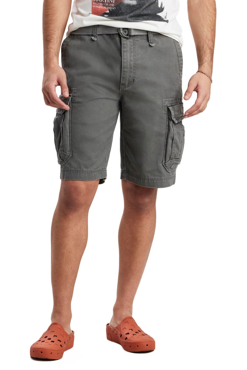 Unionbay mens Survivor Belted Cargo Short - Reg and Big & Tall Sizes,Grey Goose,40